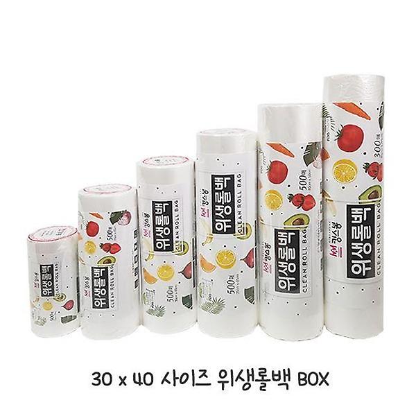  튼튼한 킹스봉 위생 롤백(30x40) 500매x12개 BOX