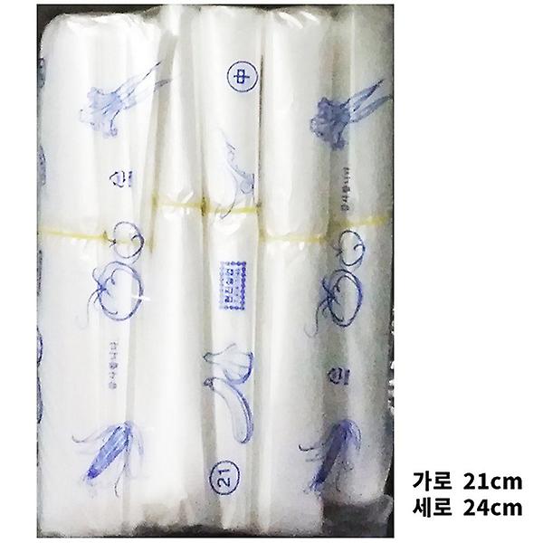  일회용 100매x100개 비닐 봉투 속지 21x24cm 봉지