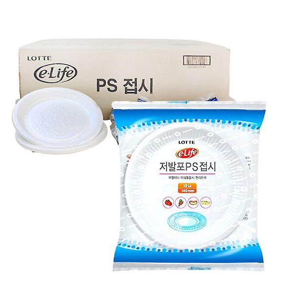  롯데 일회용 PS접시 14cm 10개입 100P 야외 일회용기