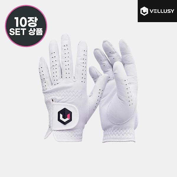  2023 벨루시 파워그립 클래식여성(POWER GRIP CLASSIC) 양피 골프장갑[화이트][여성용/양손착용][10장묶음]