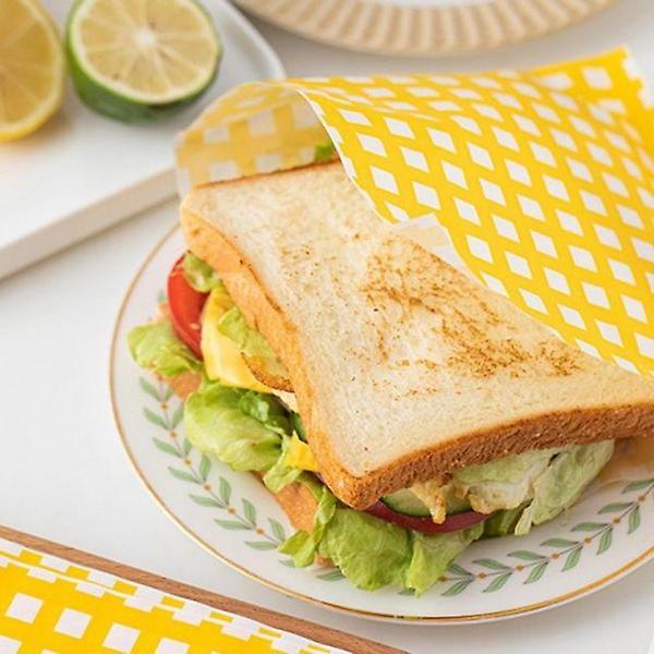  50매 샌드위치 포장지 체크 토스트 봉투 유산지 샌드