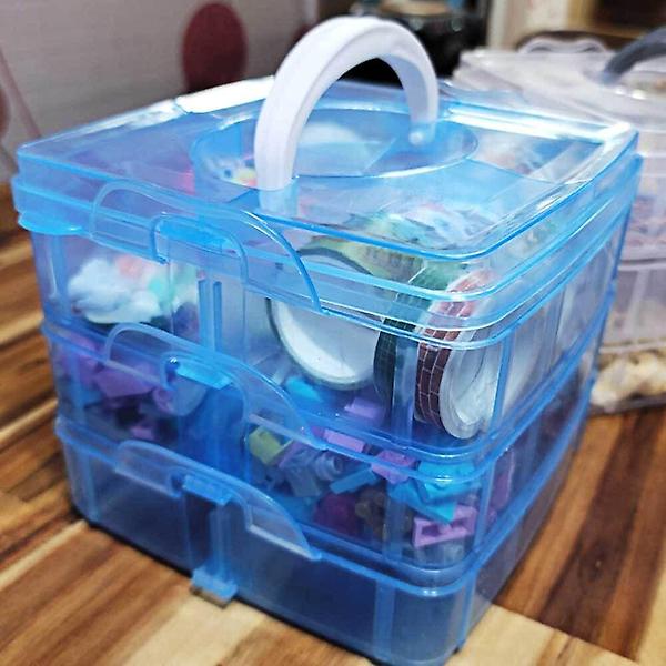  칸분리 적층형 소품정리함 소형 블루 3단 악세사리