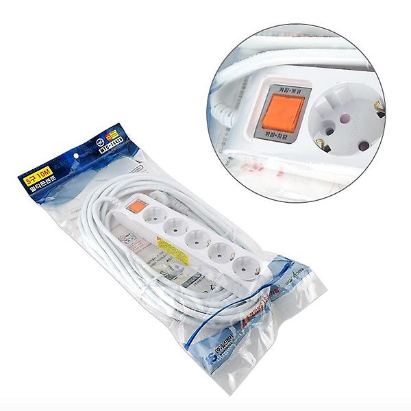  전원스위치콘센트 컴퓨터 안전 국산 멀티탭 5구 10M