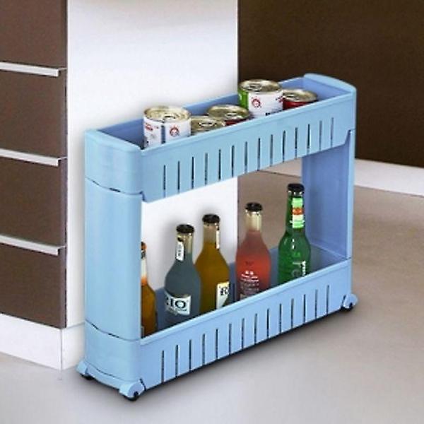  공간활용 2단 이동식 틈새선반 슬림 사이드트롤리