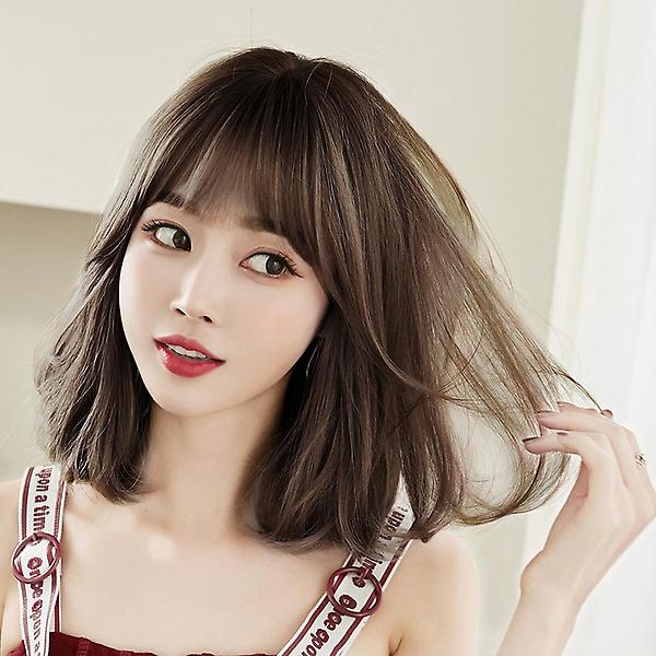  [언니네 가발] C컬 중단발 통가발(매트브라운)