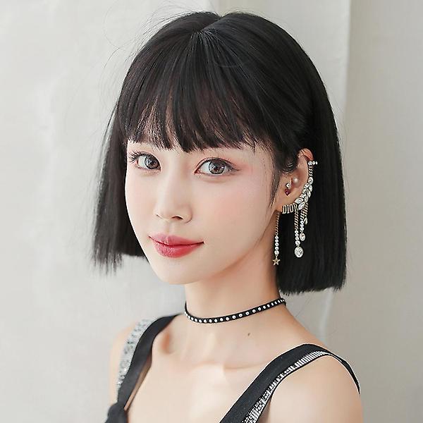  [언니네 가발] 시크 칼단발 통가발(내추럴블랙)