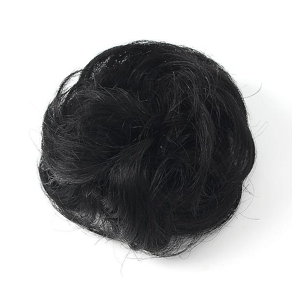  [언니네 가발] 인모 올림머리 곱창밴드 가발(파마머리) (블랙)