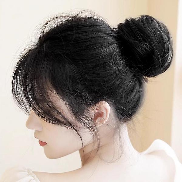  [언니네 가발] 인모 올림머리 곱창밴드 가발(생머리) (블랙)