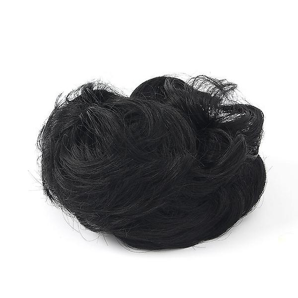  [언니네 가발] 똥머리 집게핀 가발(파마머리) (블랙)