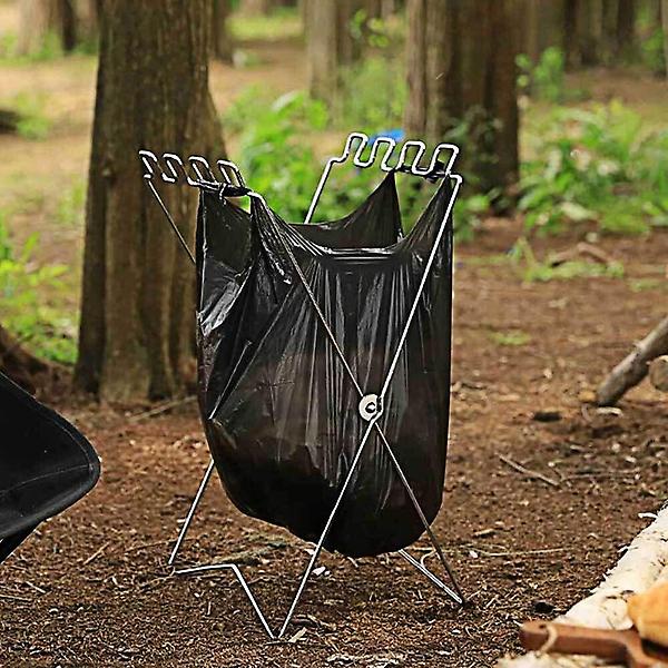  실버 쓰레기 접이식 봉투 랙 캠핑휴지통 휴지통