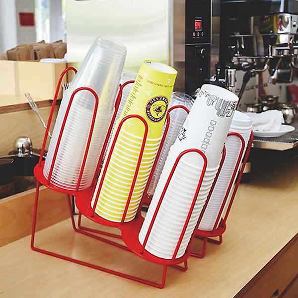  테이크아웃 아이언 컵,리드 디스펜서 3단(레드)