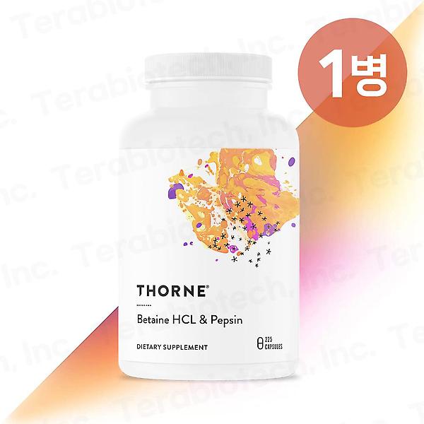  쏜리서치 베타인 HCL 펩신 Thorne Research 225캡슐 1병