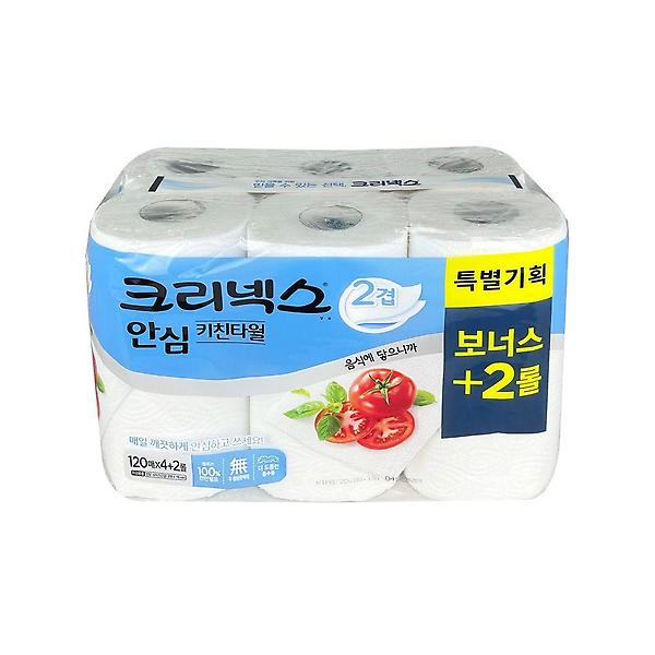  크리넥스 안심 키친타올 120매 X 6롤 - O