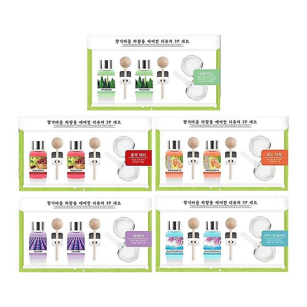  향기마을 차량용 에어컨 디퓨저 2p세트 목련 17ml