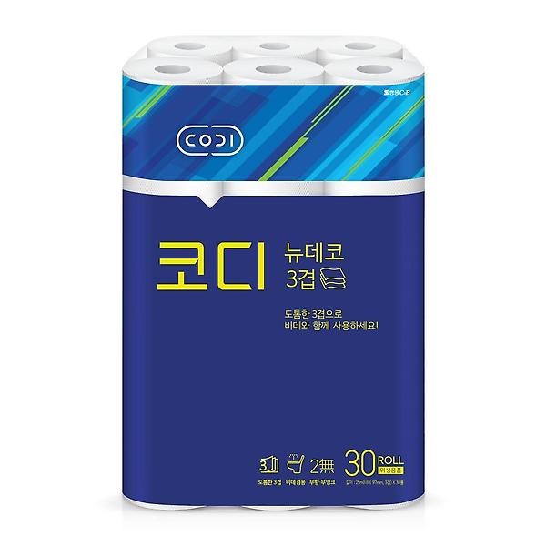  코디 뉴데코 3겹 25M 30롤 화장실 화장지