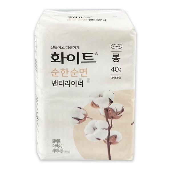  화이트 팬티라이너 순면패드 데일리 라이너 롱 40개