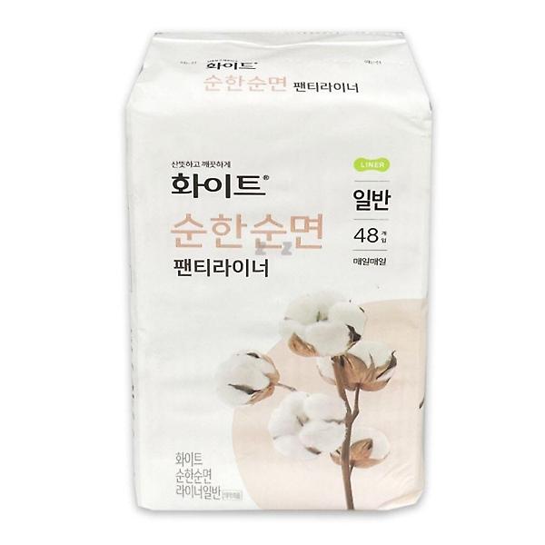  화이트 팬티라이너 순면패드 데일리 라이너 일반 48개