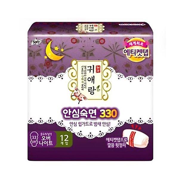  귀애랑 안심숙 면 330 오버나이트 생리대 12입x4개