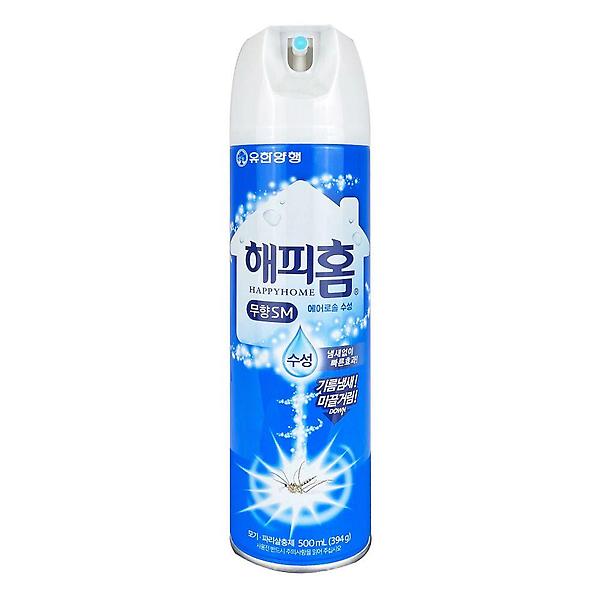  해피홈 무향 수성 에어졸 500ml 모기 파리 살충제