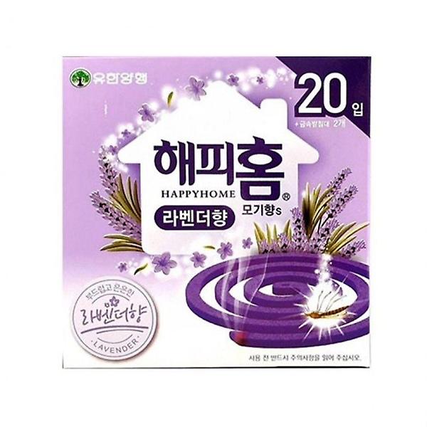  해피홈 가정용 모기향 살충제 모기퇴치 라벤더 20개입