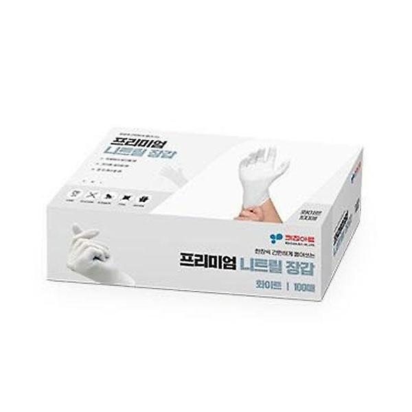  니트릴 장갑 고무장갑 요리용장갑 화이트 L 100매
