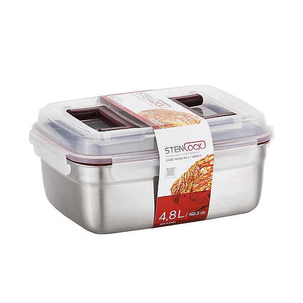  스텐락 국산 스텐밀폐용기 스텐김치통 큐브 핸디 1호 4.8L
