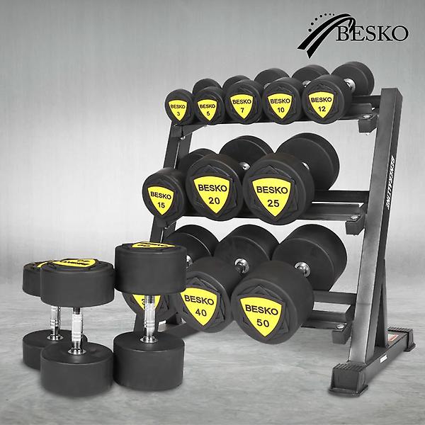  베스코 프리미엄 우레탄TPU덤벨 12kg 엠보싱그립