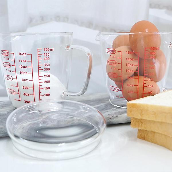  코코비아 내열유리 뚜껑 계량컵 500ml 주방 베이킹 이유식 비커