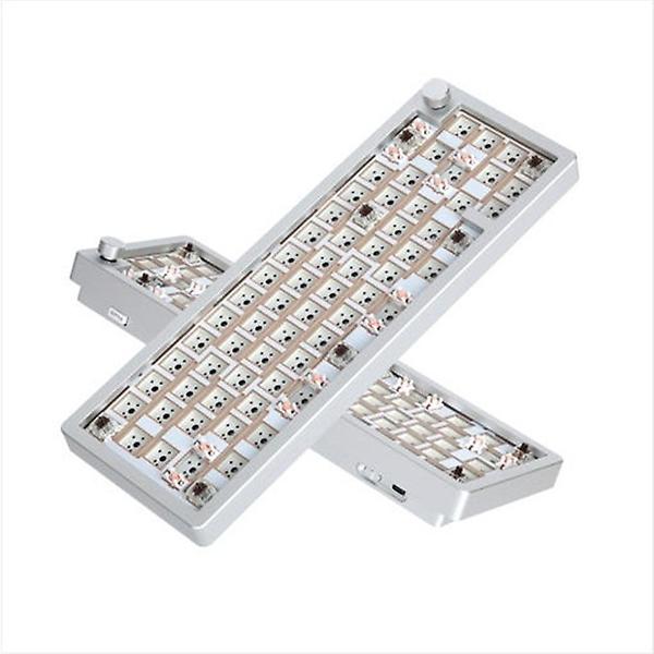  SPM AL68A 스플릿 VIA 유무선 풀 알루미늄 핫스왑 커스텀 기계식 키보드 베어본 DIY KIT 실버