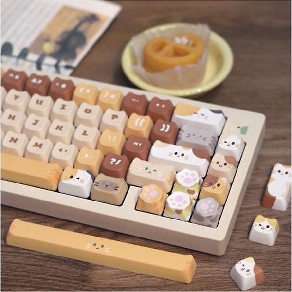  SPM Soulcat 고함량 PBT 고양이 집사 염료승화 영문 키캡 142키 커스텀키보드 교체용 (쫑긋고양이 대가족)