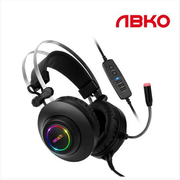  앱코 N550 ENC 가상 7.1 RGB 진동 노캔 마이크 3D 초경량 게이밍 헤드셋 블랙
