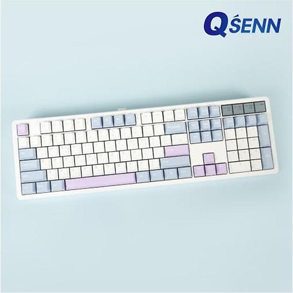  큐센 Q104 PBT 풀윤활 가스켓 유무선 기계식 키보드 블루퍼플 하이무 저소음 바다소금축