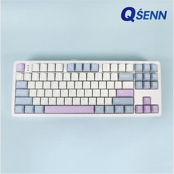  큐센 Q87 PBT 풀윤활 가스켓 유무선 기계식 키보드 블루퍼플 하이무 저소음 바다소금축