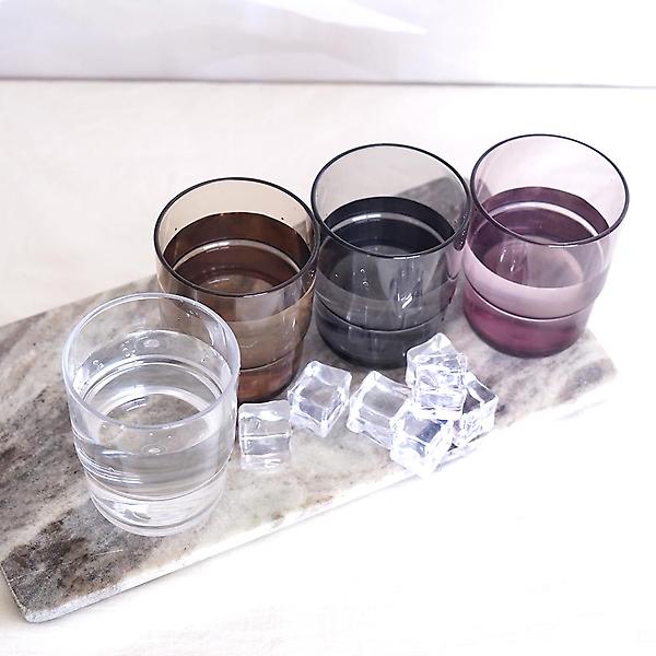  PC 스택 플라스틱 물컵 8온스 브라운 업소용 식당 카페컵