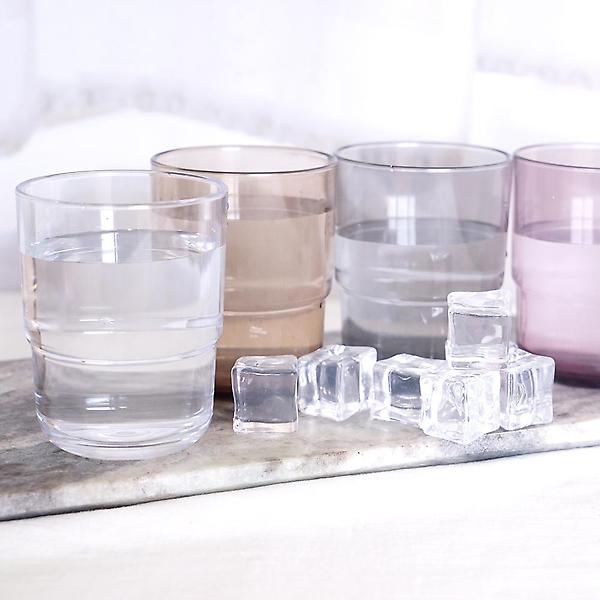  PC 스택 플라스틱 물컵 8온스 투명 업소용 식당 카페컵