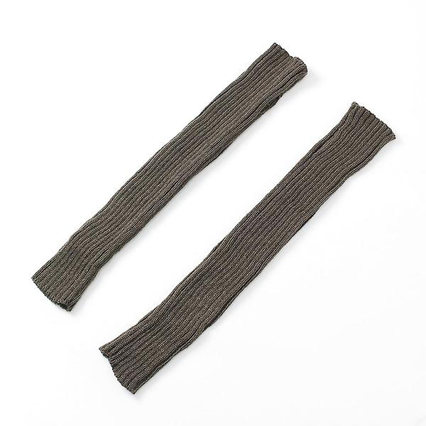  골지 니트 롱 암워머(카키그레이)