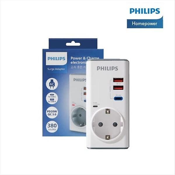  PHILIPS 필립스 무선서지보호 멀티탭 USB2구+C타입1구 CHP8010