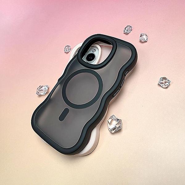  아이폰15프로 맥세이프 물결 웨이브 매트 케이스