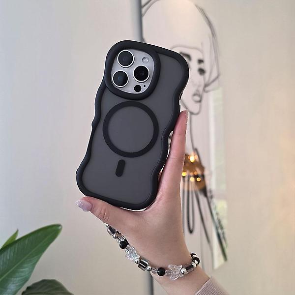  아이폰16프로 맥세이프 물결 웨이브 매트 케이스