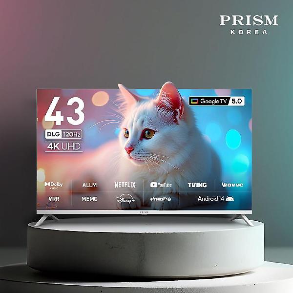  [5년 보증] 프리즘 109cm 화이트 구글5.0 스마트 4K UHD TV CP43G5W 