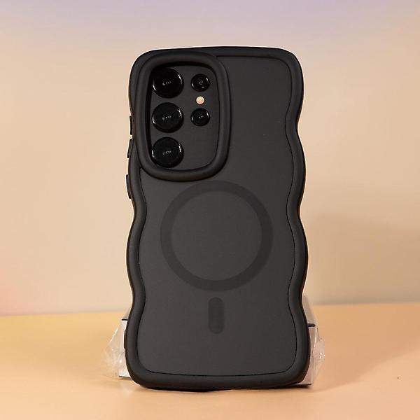  갤럭시 S24울트라 맥세이프 물결 웨이브 매트 케이스