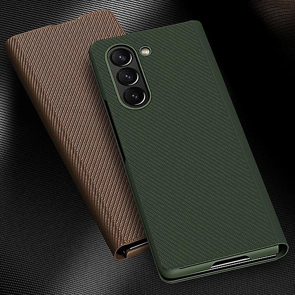  갤럭시 폴드7 케블라 패턴 스탠딩 레더 케이스