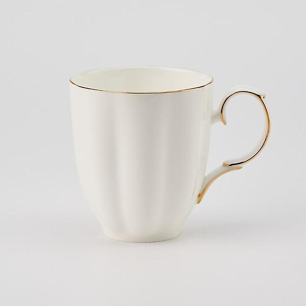  티로직 펌킨 골드림 머그컵 화이트 300ml 도자기 찻잔 커피잔