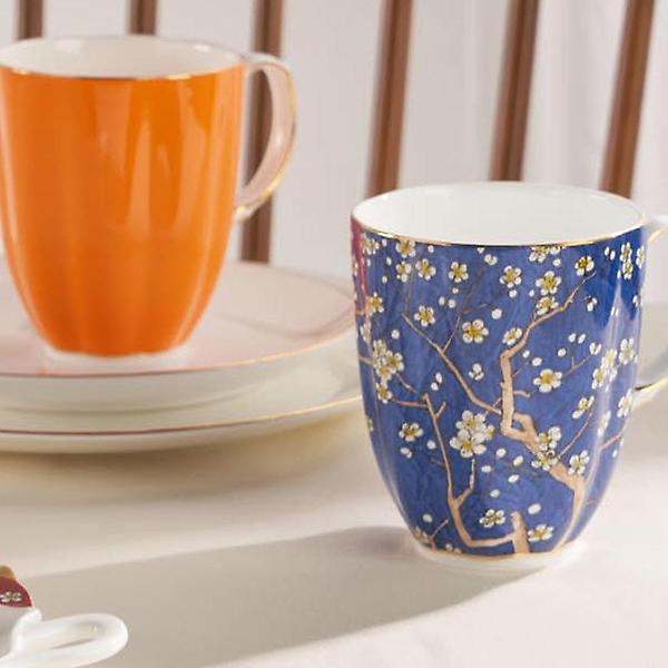  티로직 펌킨 골드림 머그컵 핑크 300ml 도자기 찻잔 커피잔