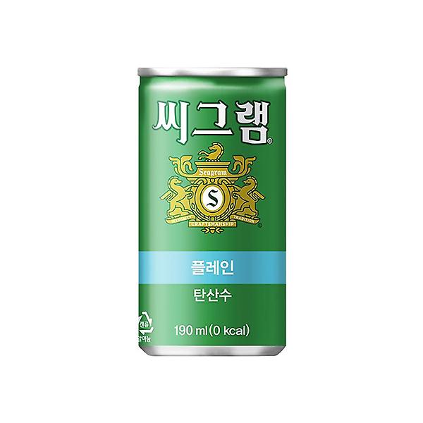  씨그램 플레인 탄산수 190ml 캔 30개 1박스
