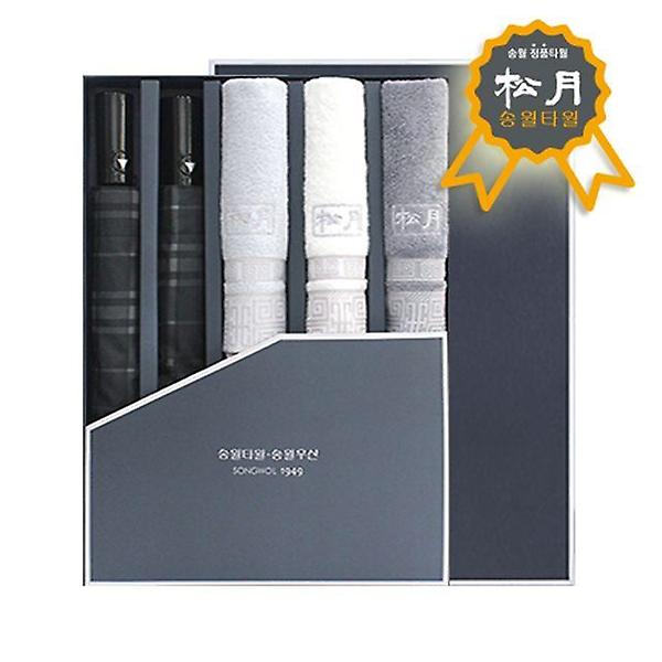  송월 우산+타올 5매 세트 8 (SW2단모던체크+격자)