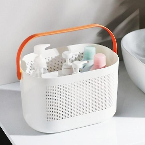  컬러 라인 목욕바구니 레드 브라운 물빠짐 샤워바구니