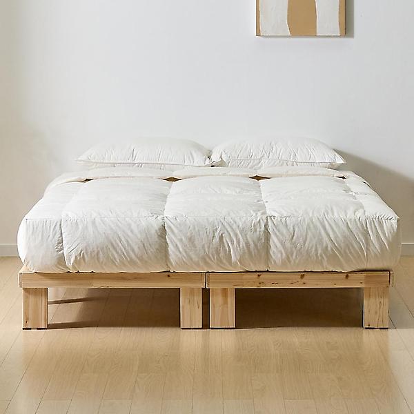  아이앤 르에반 삼나무 평상형 침대 프레임 퀸