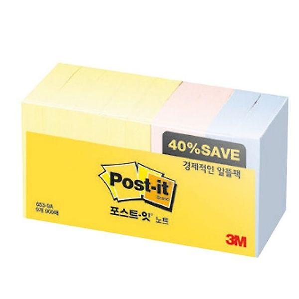  포스트잇알뜰팩 653-9A(51x38mm 노(5) 블(2) 핑(2))