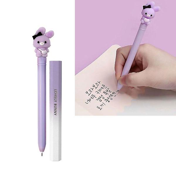  토끼피규어 블랙 중성펜 0.5mm X12개 필기구 단체선물